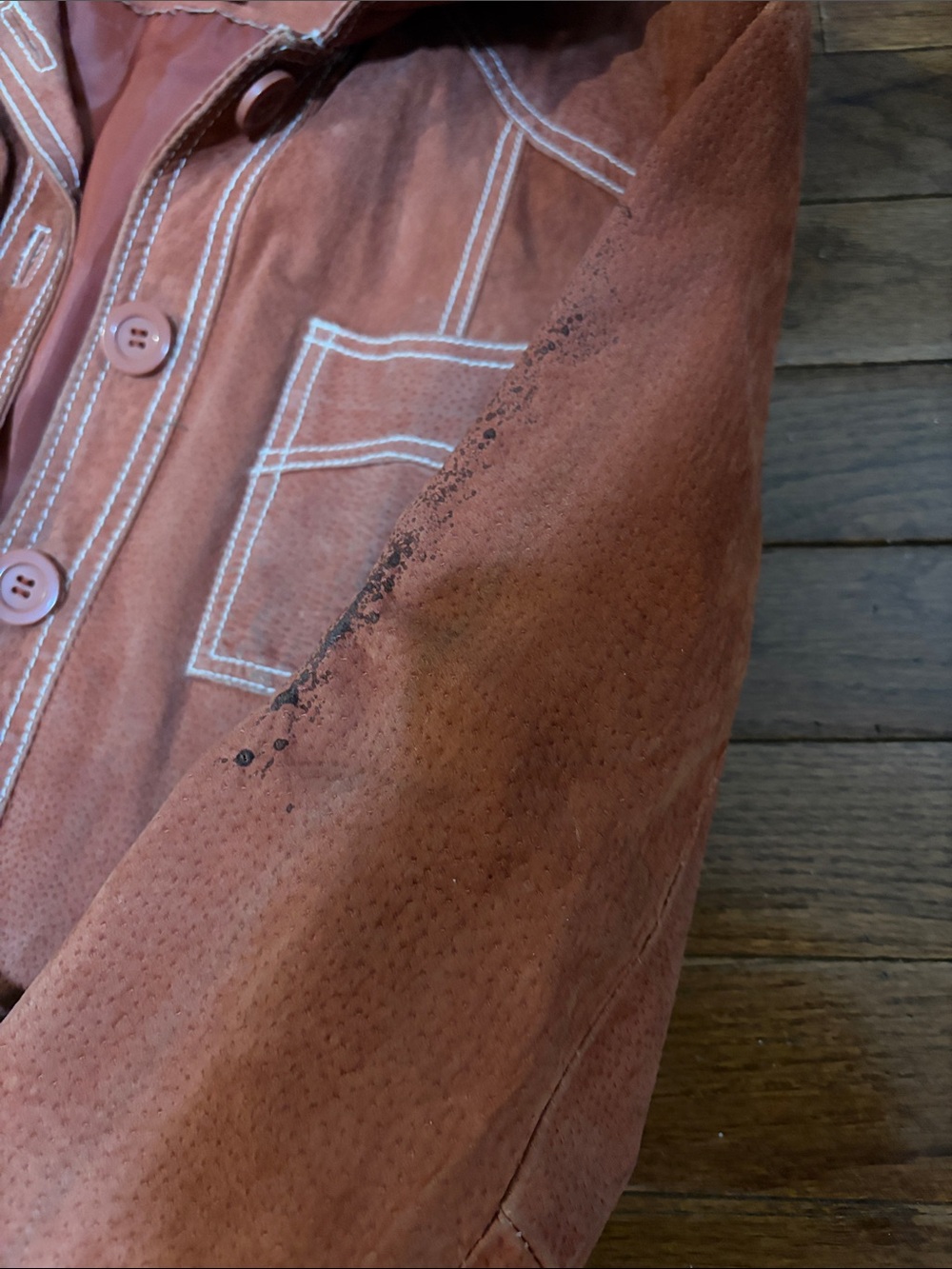 Rust suede Belted Trench Coat - Women's - Picture 6 of 6